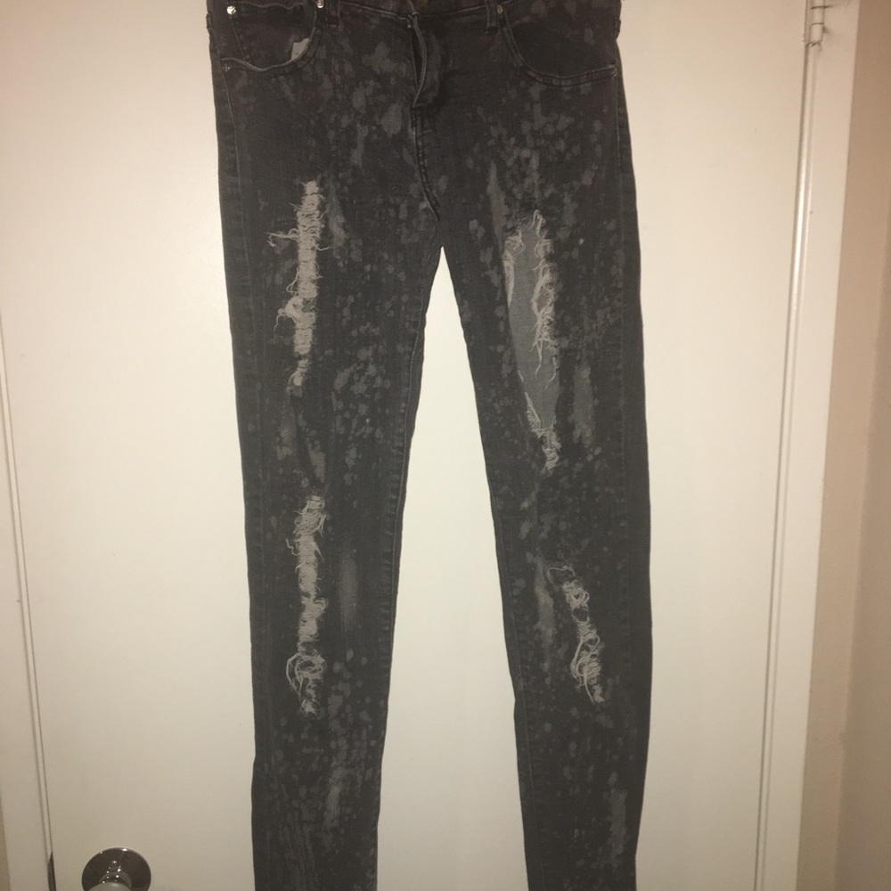 Black stained(suppose to be) skinny jeans